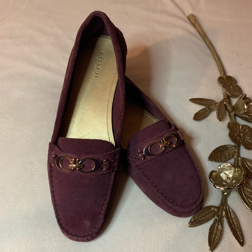 Coach Burgundy Suede Loafers
